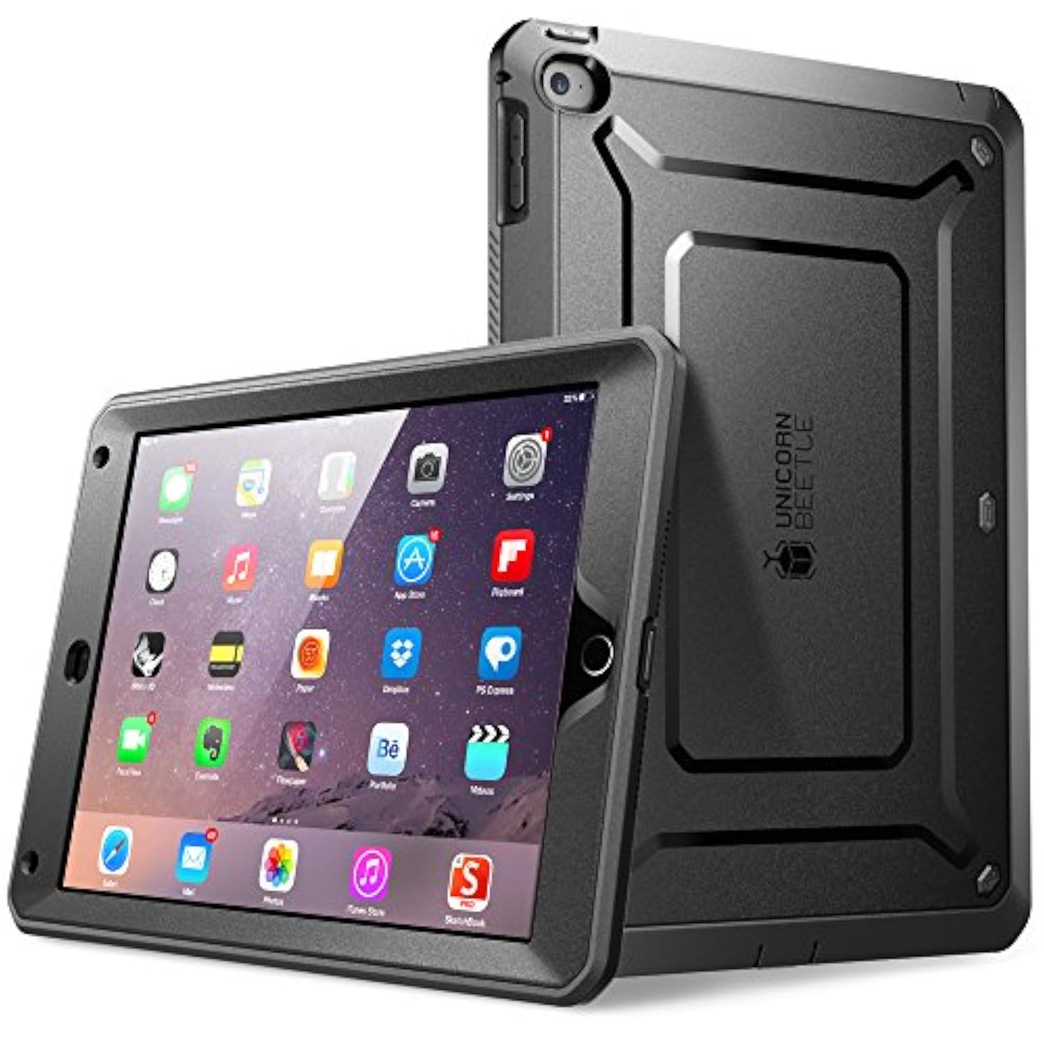 SUPCASE [Unicorn Beetle PRO Series] [Heavy Duty] Case for iPad Air 2 ,[2nd Generation] 2014 Release Full-body Rugged Hybrid Protective Case with Built-in Screen Protector (Black)