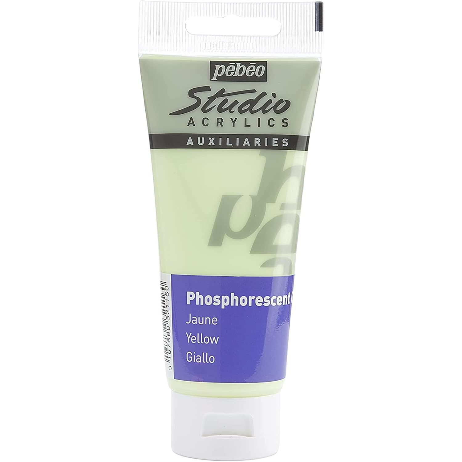 Pebeo - Acrylic Fine Studio Acrylics - Phosphorescent Gel Yellow - Phosphorescent Gel Yellow 100ml/3.38oz
