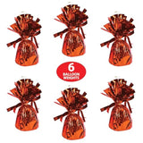Metallic Balloon Weights Set of 6 Orange Party Decorations Table Centerpieces