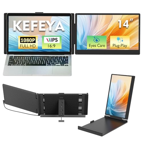 Laptop Screen Extender, 14" 1080P Fhd Ips Laptop Monitor Extender For Home Office, Dual Travel Monitor For Laptops 13-17.3", Usb-C Hdmi Plug-Play For Macos Windows Ps Switch Xbox Phone Pad