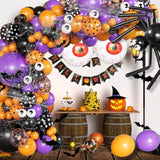 132Pcs Halloween Balloon Arch Kit - Scary Garland with Plastic Bloodshot Eyeballs Decor