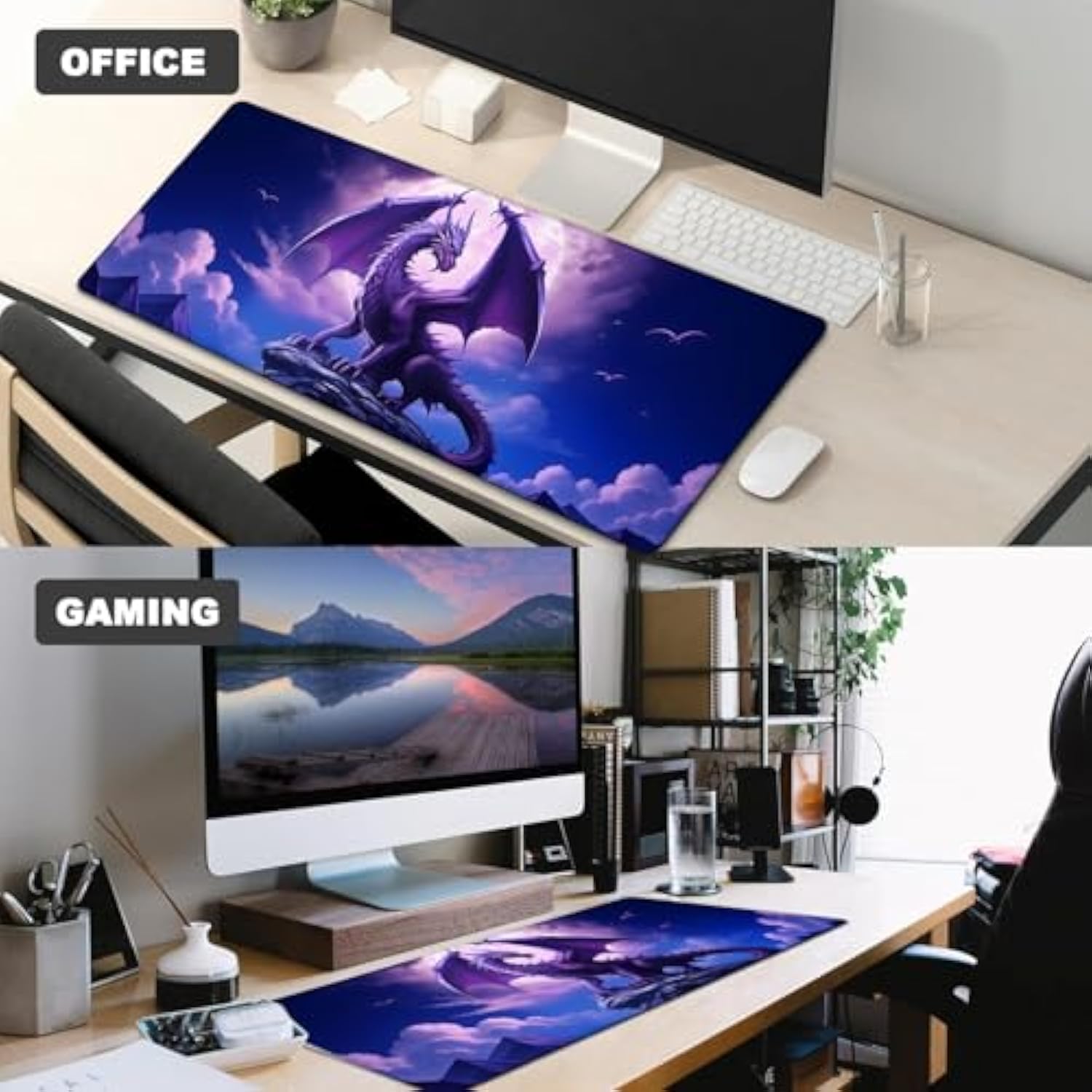 Cool Pickle Gaming Mouse Pad – 12X31.5In Non-Slip Rubber Yellow Desk Mat With Funny Fruit Food Sunglass Design – Large Extended Mousepad For Office Home Laptop – Game Deskmat Gifts Decor