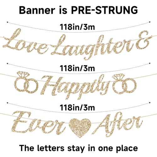 Pre-Strung Love Laughter & Happily Ever After Banner Bridal Shower