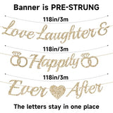 Pre-Strung Love Laughter & Happily Ever After Banner Bridal Shower