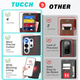 TUCCH Wallet Case for Galaxy S26 Ultra (6.9") 2026, 4 Card Holders, Black