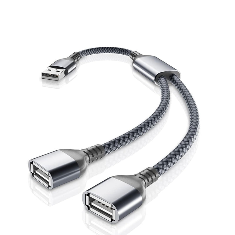 Usb Splitter Y Cable 1Ft,Usb A 1 Male To 2 Female Extension Cord Converter,Dua