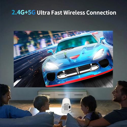 [270°Adjustable Stand] Smart Mini Projector With Wifi 6 And Bluetooth, Auto Keystone Outdoor Movie Projector 1080P Hd 200 Ansi Support,Portable Home Projector For Tv/Laptop/Usb