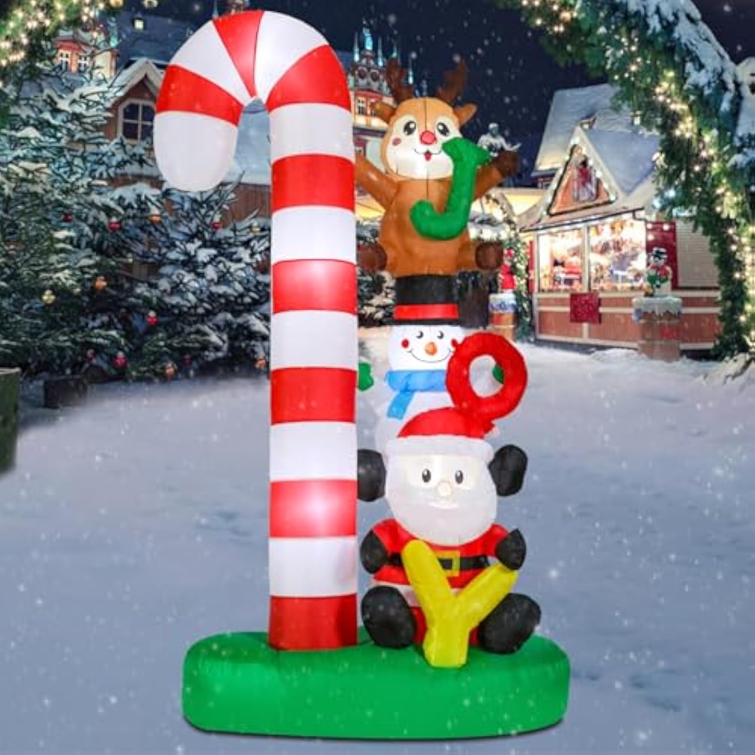 Christmas Inflatables Christmas Blow Up Yard Decorations Christmas Inflatable Candy Cane Santa Clause Snowman Reindeer H