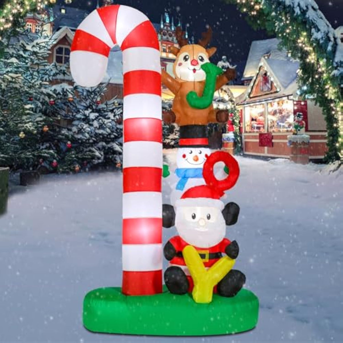 Christmas Inflatables Christmas Blow Up Yard Decorations Christmas Inflatable Candy Cane Santa Clause Snowman Reindeer H