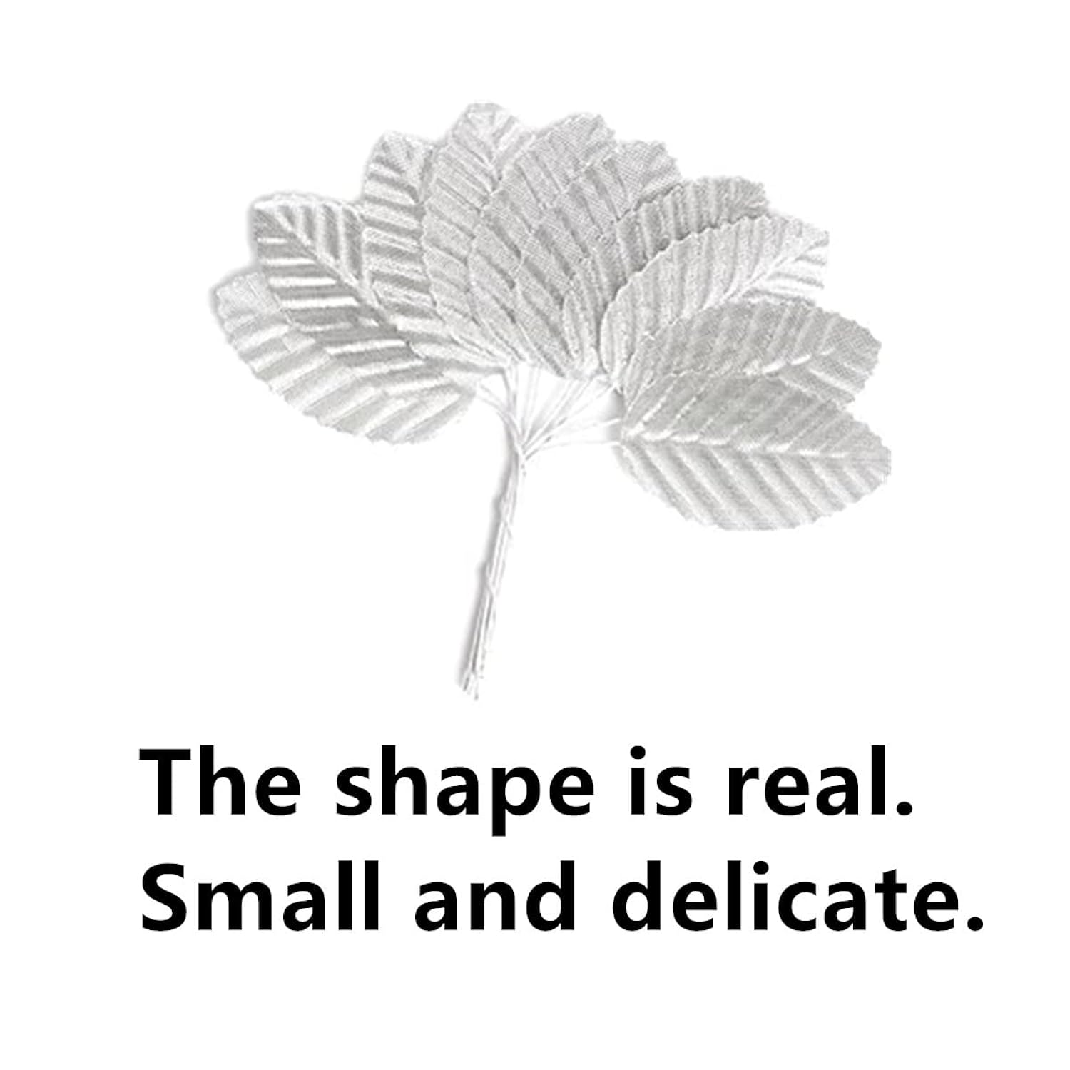 Artificial Silk Leaf Leaves, 200Pcs Single Rose Leaves Stems, Fake Faux Wired Silver Leaves For Diy Crafts Floral Arrangements Home Kitchen Wedding Birthday Party Decorations (Silver)
