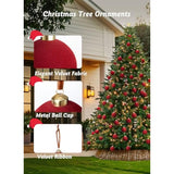 15 Pcs Red Velvet Christmas Balls, 3.15 Inch Velvet Ornaments For Christmas Tree, Christma Tree Flocked Ornaments Balls For Family Holiday Wedding Party Xmas Hanging Decoration