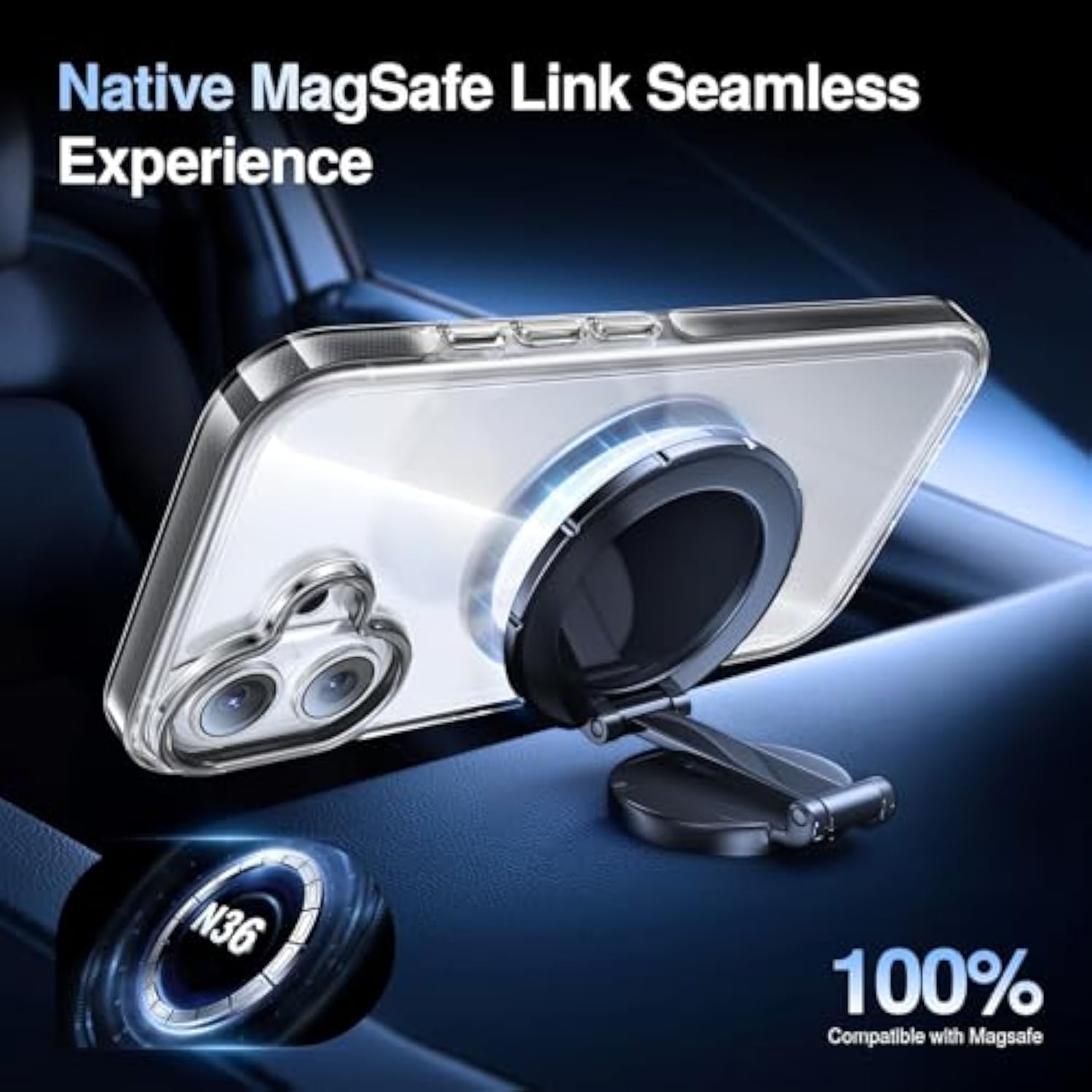 Magnetic For Iphone 16 Plus Case Magsafe With 2 Pack Screen Protector, Alignment Frame [Military Grade Drop Protection], Strong Magnetic Case, Non-Yellowing, Stay Original?Black