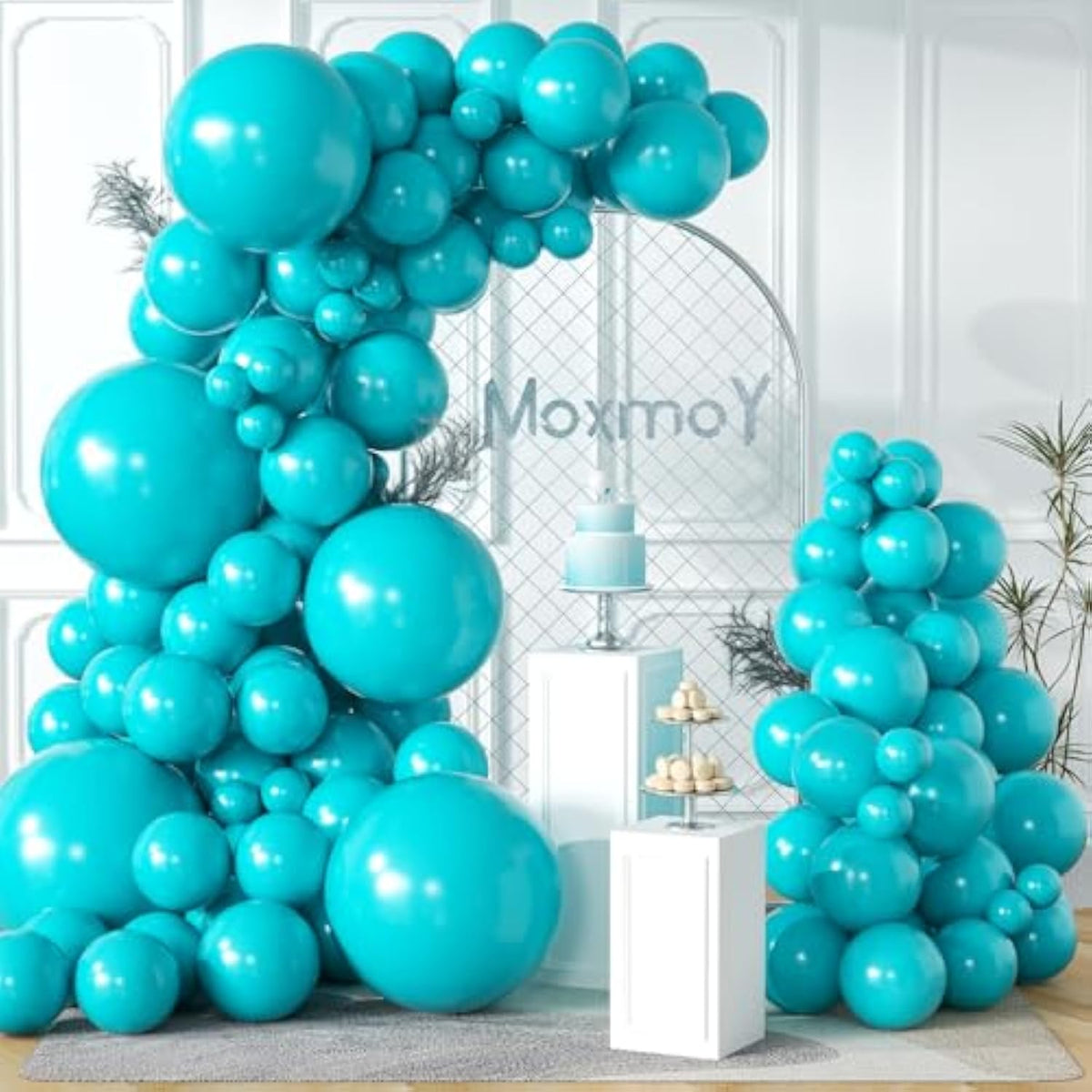 102Pcs Teal Blue Balloon Kit 18in 12in 10in 5in Party Decoration Set