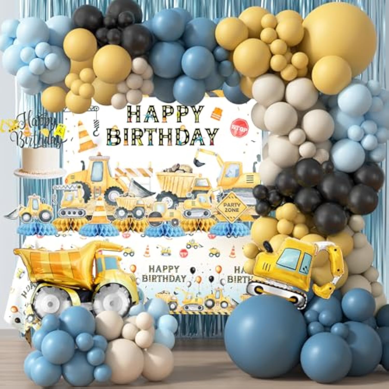 Construction Birthday Party Supplies, Construction Birthday Decorations, Dump Truck Party Decor, Backdrop, Cake Toppers, Balloon Garland, Tablecloth, Cupcake Toppers, Foil Balloons