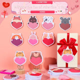 72 Pcs Heart Sticky Notes Valentine'S Day Cute Cartoon Animal Sticky Notes Funny Animal Self Stick Memo Pad For Office Valentine'S Day Favors, 12 Styles