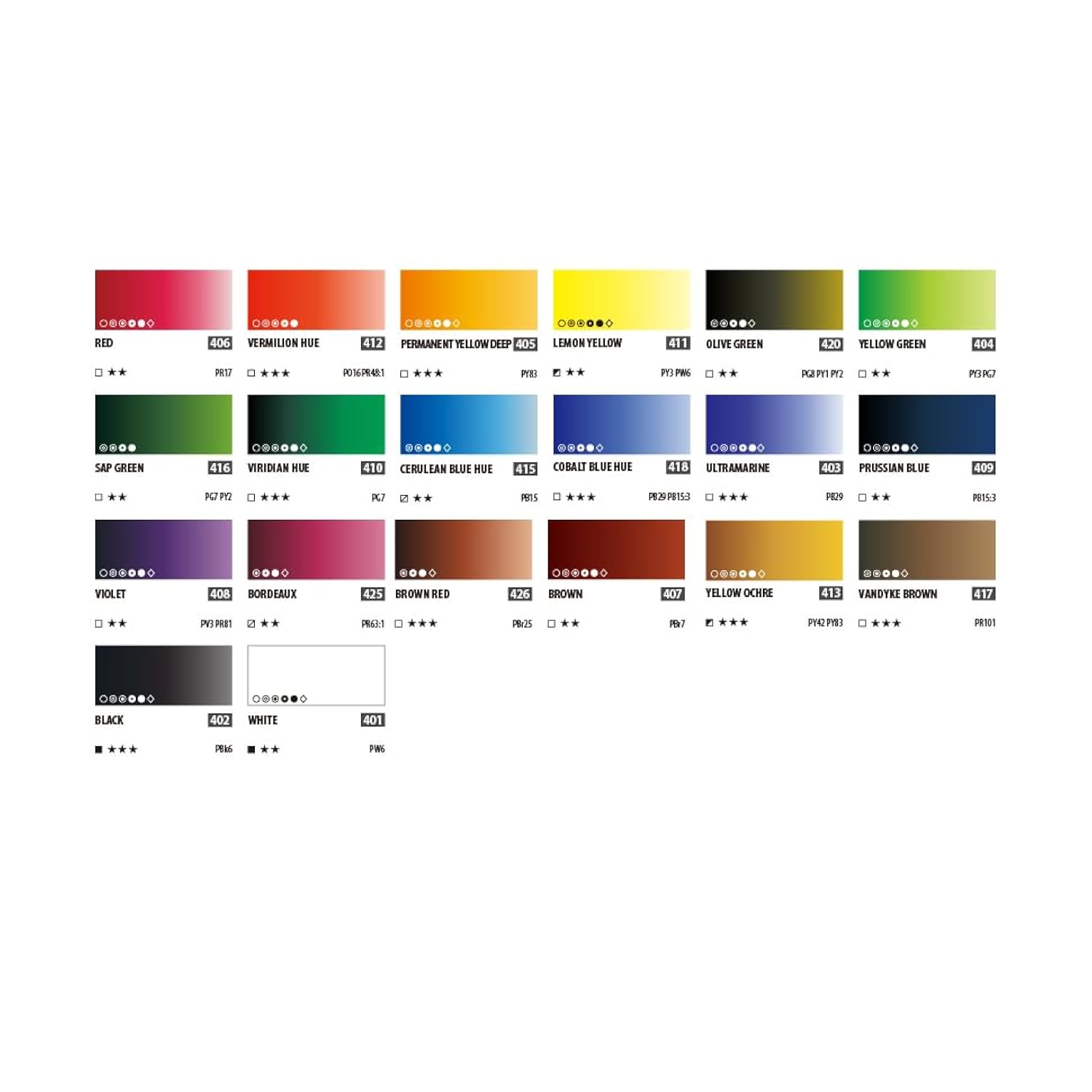 ShinHan Professional Watercolor Paint 12ml Tubes 20 Color Set