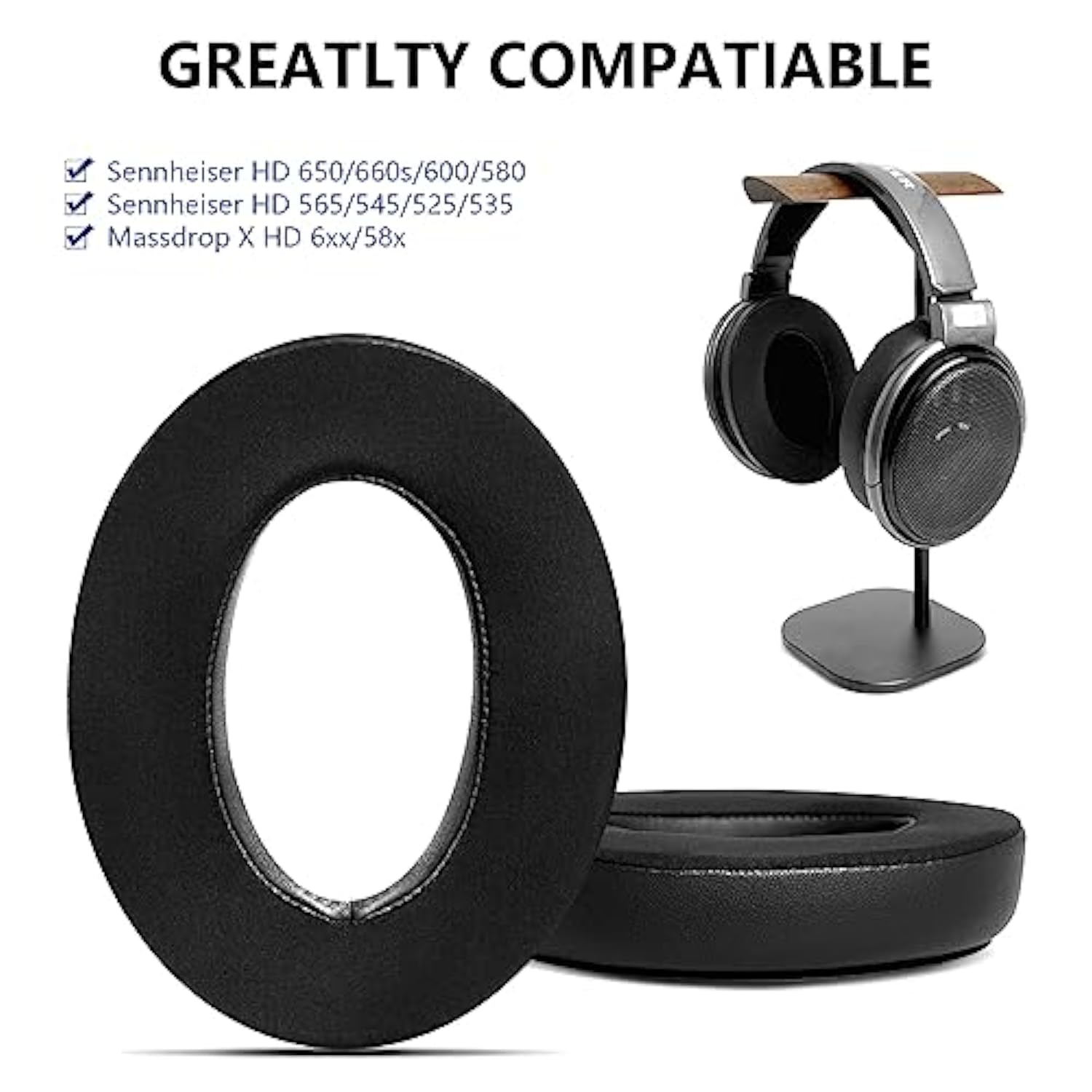 Gvoears Earpads Replacement For Sennheiser Hd650/Hd600/Hd660S/Hd545/Hd525/Hd535 Headphones Pads, Ear Cushion Also Fit For Massdropx Hd6Xx/Hd58X & Hd580/Hd565 Jubilee Headphone, Cooling-Gel Earpads