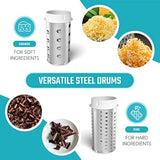 Restaurant-Grade Italian Cuisine Rotary Cheese Grater With Handle - Perfect Heavy-Duty Parmesan Cheese Grater - Effortlessly Shred And Shave Cheese With 2 Easy To Clean Stainless Steel Drum Blades