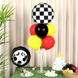 Race Car Balloon Stand Kit 2 Sets with Foil Balloons for Boys Birthday and New Year Party