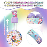 Unicorn Headphones For Girls Kids For School, Kids Bluetooth Headphones With M