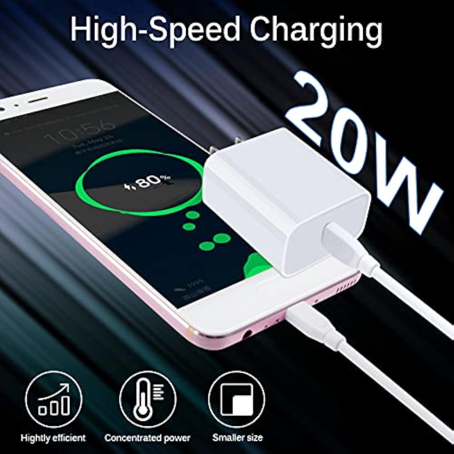 Type C Charger Fast Charging Android Phone Motorola Charger For Moto Edge 2025,Razr,Razr +,Razr Ultra 2025, Edge 60 Pro,G15, G Stylus 5G 2025,G Power,G Play Usb C Power Adapter With Cable