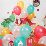 Pearl Red Gold Teal Blue Christmas Balloons Snowflake Print Latex Party Decor