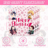 Demon-Slayer Party Supplies 40Pack Include 20 Plates, 20 Napkins Tablecloth For Demon Birthday Party Decoration
