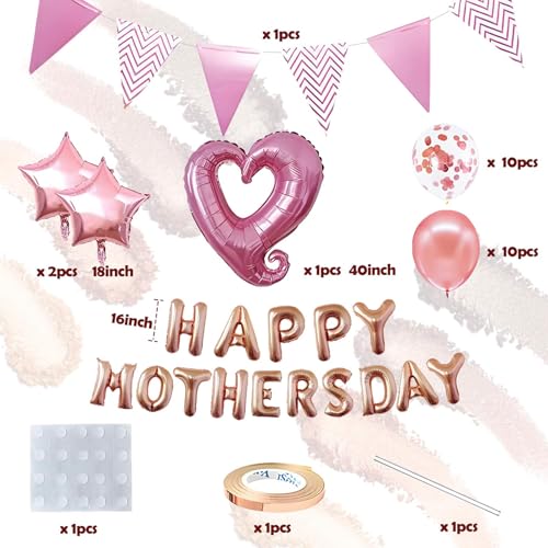 HAPPY MOTHER'S DAY Balloon Set Decoration for Mother's Day Party (PINK)