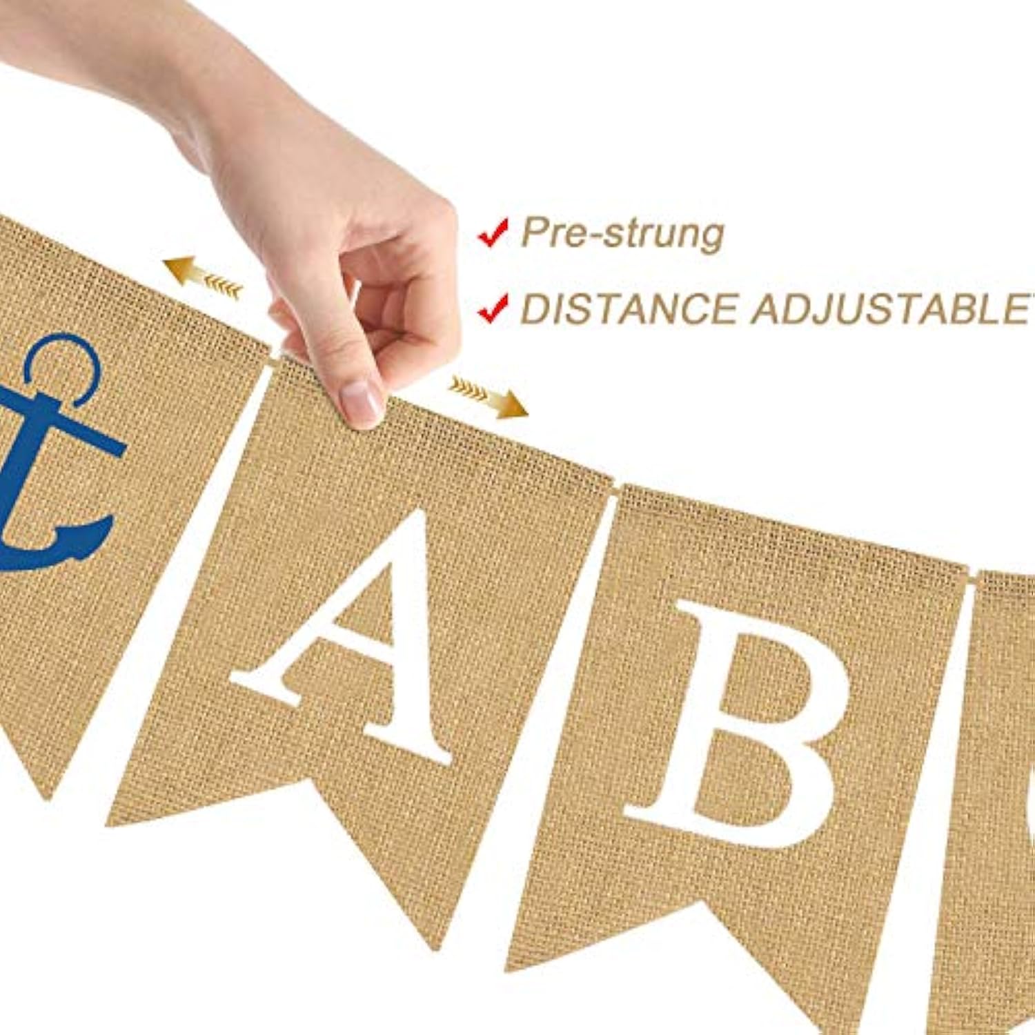 Jute Burlap Welcome Aboard Banner Nautical Boy Baby Shower Birthday Party Nursery Garland Decoration