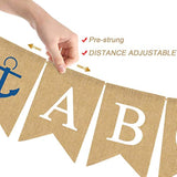 Jute Burlap Welcome Aboard Banner Nautical Boy Baby Shower Birthday Party Nursery Garland Decoration