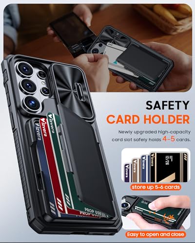 for  Galaxy S26 Ultra Case Wallet RFID [Cards Holder][Camera Cover][Edge Raised] Full Body Rugged Shockproof Silicone Phone Case for Galaxy