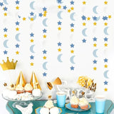 62Ft Blue Gold Silver Moon Star Garland Hanging Party Decorations