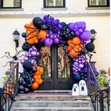150Pc Halloween Balloon Arch Kit – Black Orange Purple with Eye & Confetti Balloons