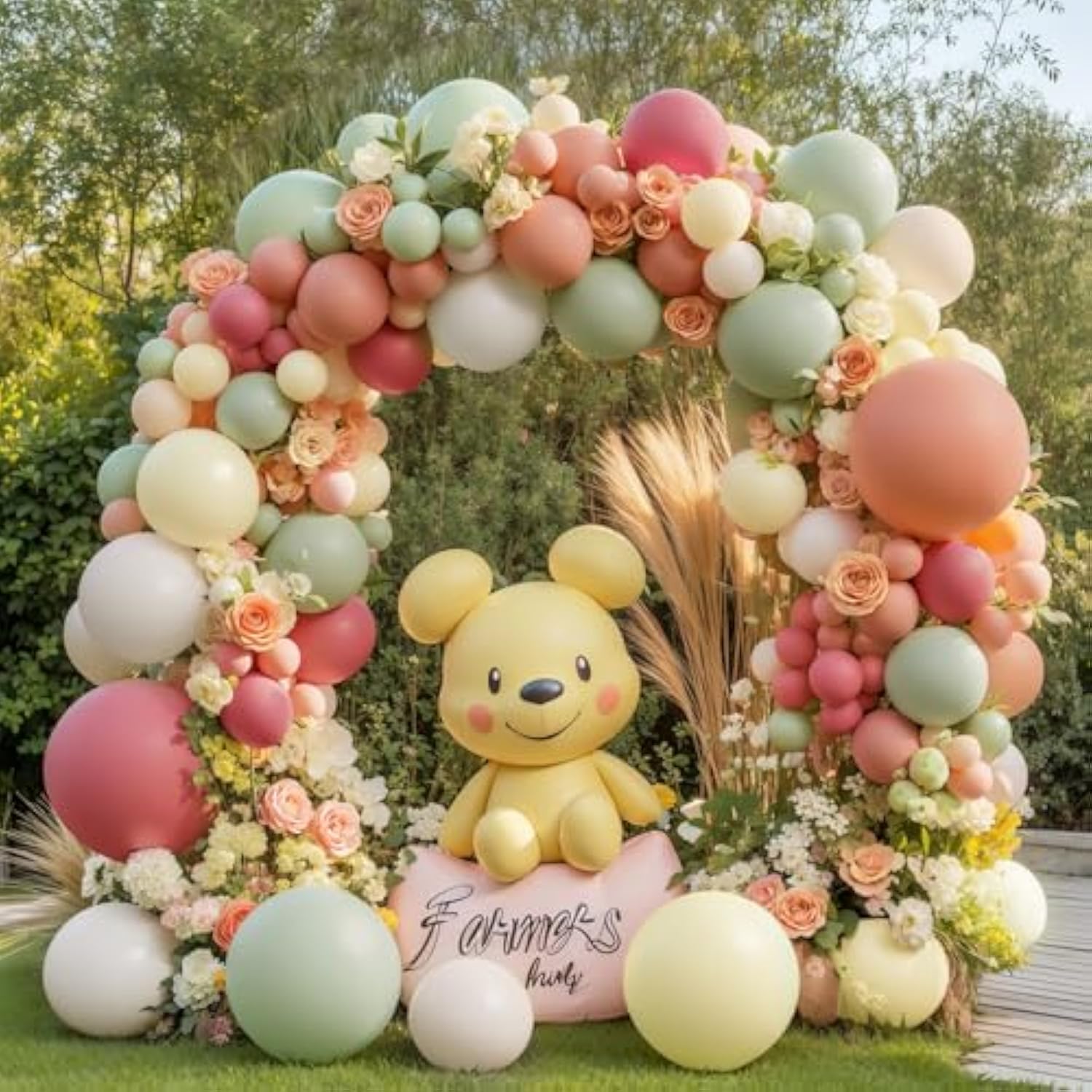 Pastel Balloon Arch Kit: Double Stuffed Sage, Peach, & Sand Balloons