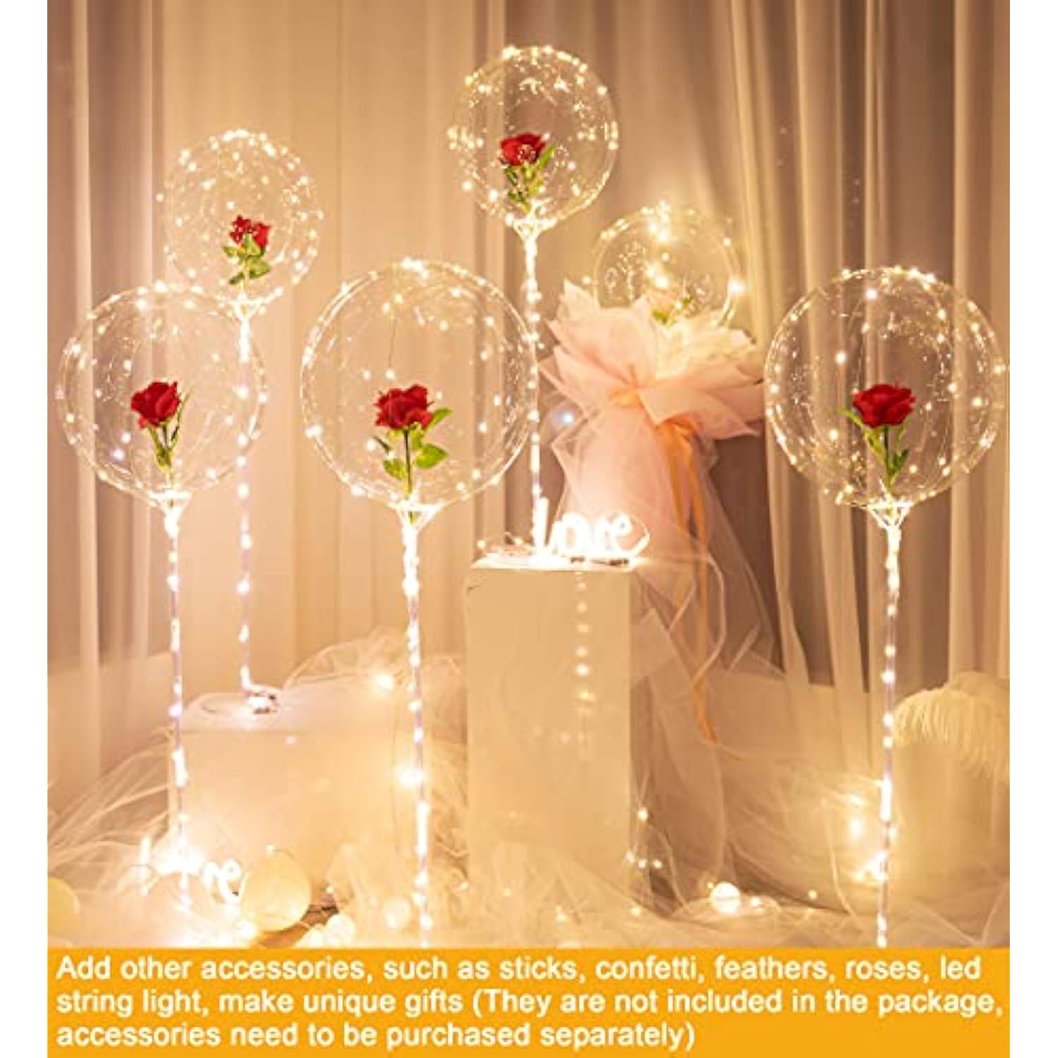 20 Inch Bobo Balloons Bubble Balloons, 10 Pcs Clear Bobo Balloon, Large Transparent Bubble Balloon For Christmas Wedding Birthday Party Decoration
