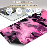 Large Gaming Mousepad 31.5 X 11.8 In Mouse Mat Xl Long Desk Pad Durabla Non-Slip Rubber Surface Stain-Resistant Easy To Clean Pink Black Fluid For Officer And Gamers