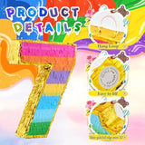 Rainbow Number 7 Pinata For 7Th Birthday Party Decorations, Fiesta, Kids Anniversary Celebration, Birthday Pinata With Stick, Blindfold And Confetti (Small, 16.5 X 11.5 X 3 In)