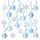 Christmas Snowflake Hanging Swirls White Blue Party Decor
