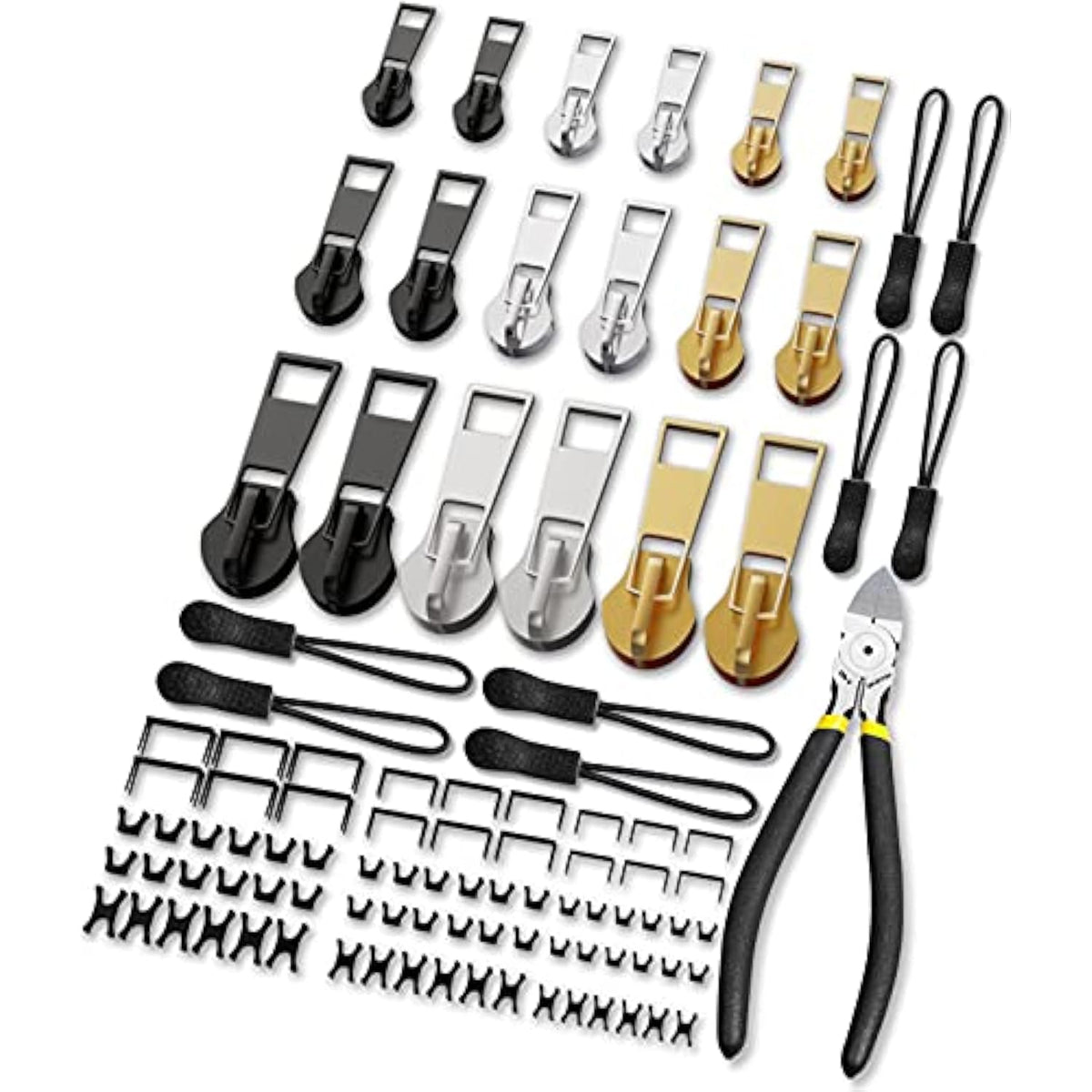 Zipper Repair Kit, Upgraded Zipper Replacement Slider Kit (99 Pcs), In