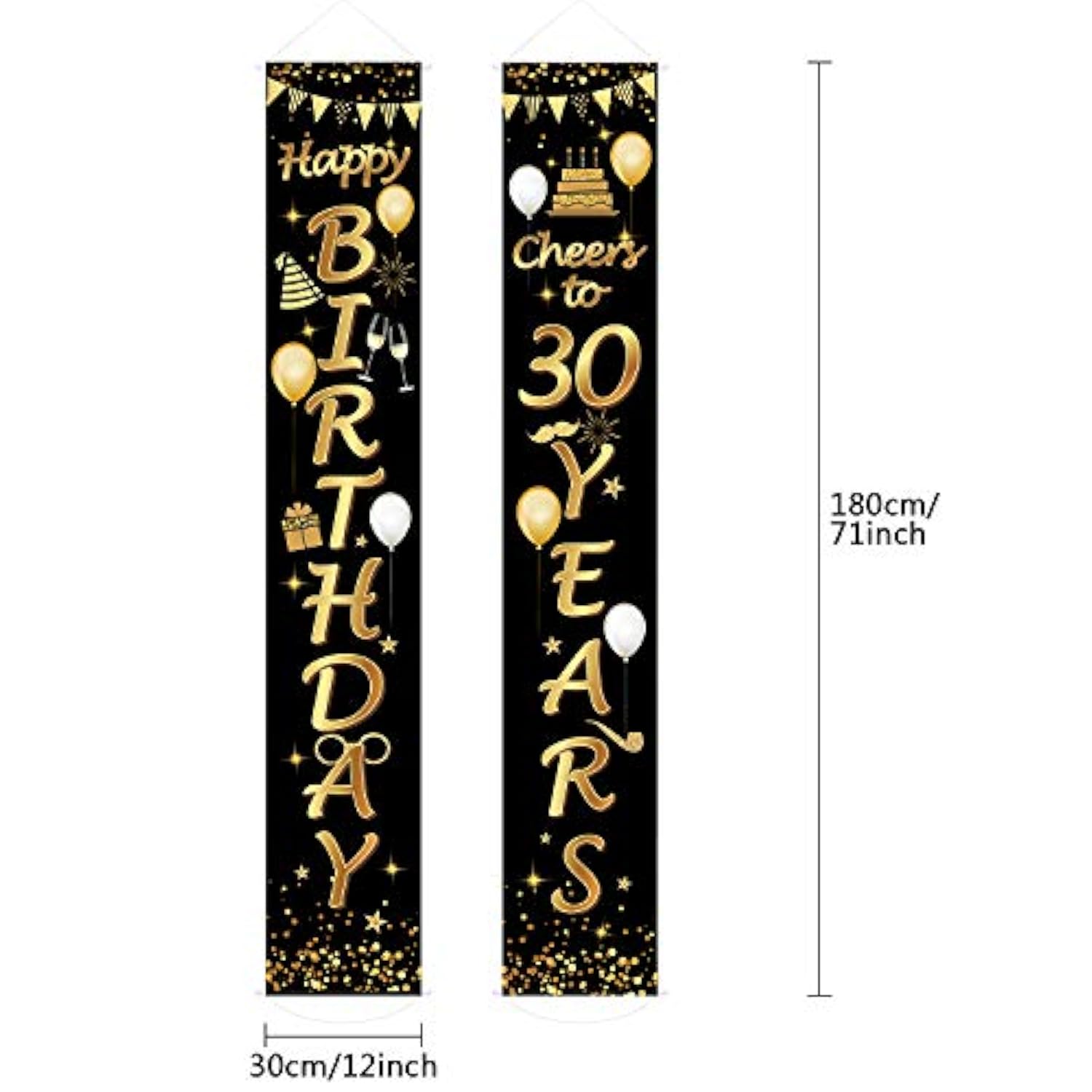 2 Pieces 30Th Birthday Party Decorations Cheers To 30 Years Banner 30T
