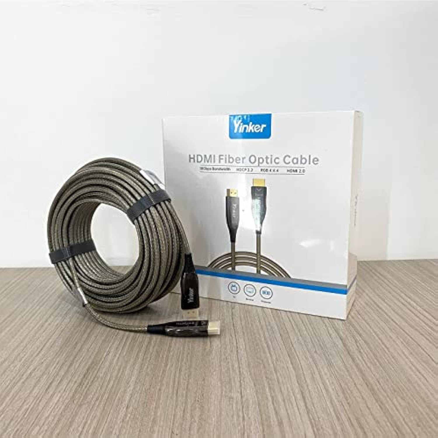 4K Fiber Hdmi Cable 200Ft, 4K 60Hz Fiber Optic Cable Hdmi 2.0 Cable Uni-Direct