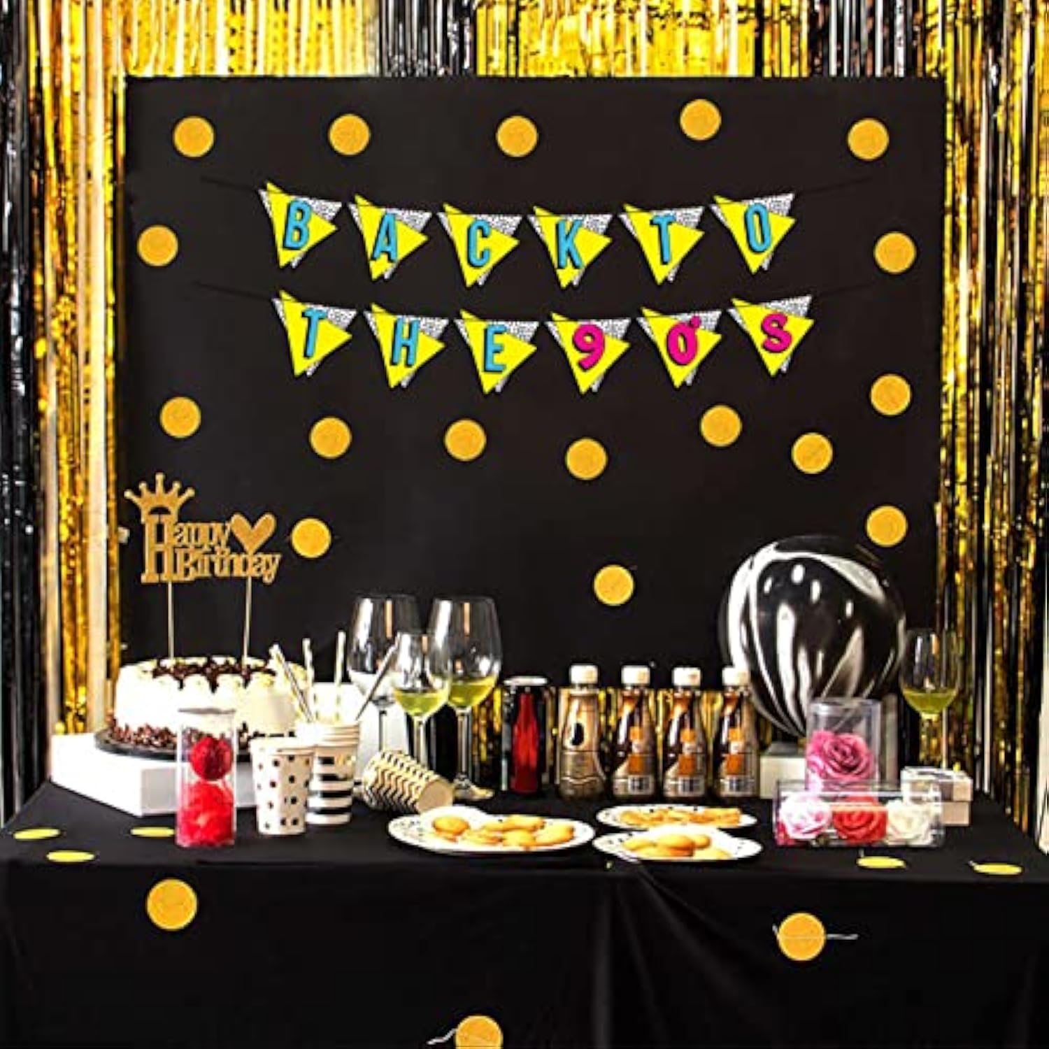 Back To The 90S Neon Banner - Funny Throwback 90'S And 80'S Theme Party Decoration, Favors & Supplies