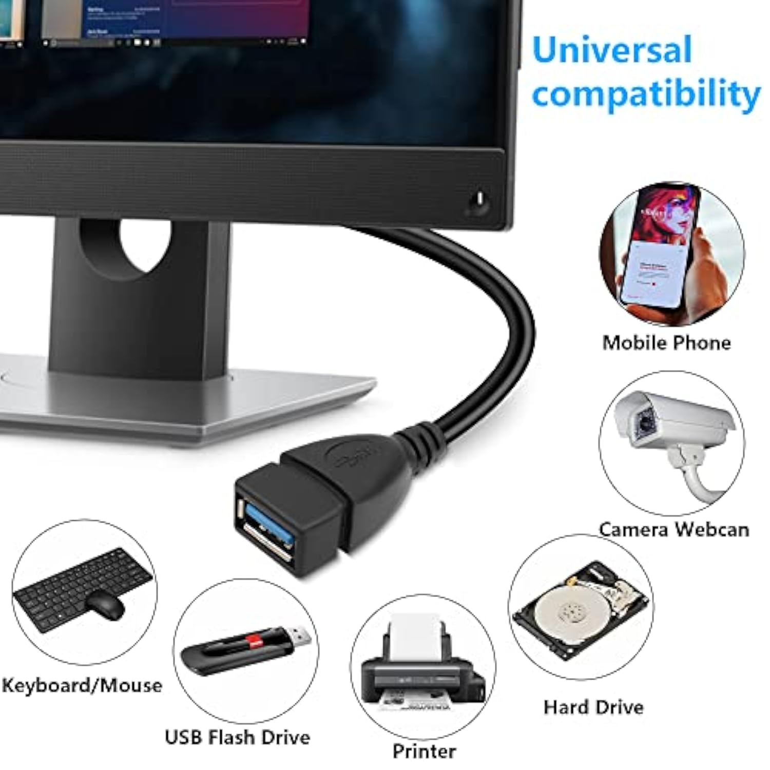 90 Degrees Short Usb 3.0 Extension Cable 0.2M Type A Male To A Female Extensio