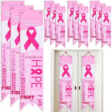 12 Pcs Breast Cancer Awareness Banner Accessories Pink Ribbon Sign