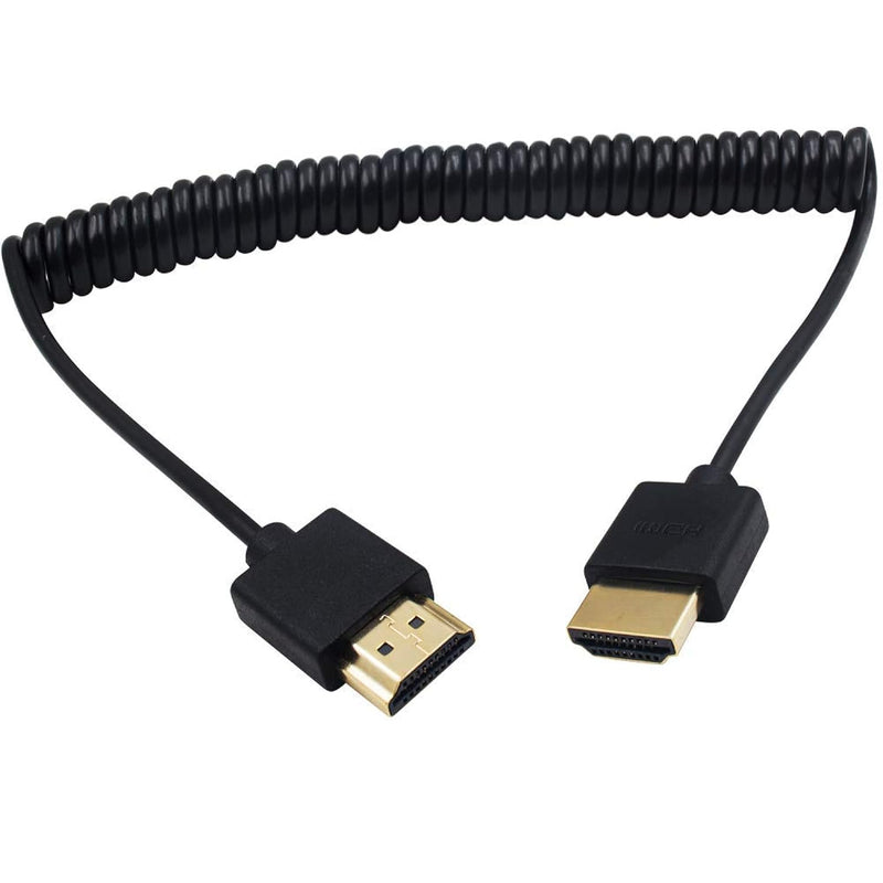 Hdmi To Hdmi Coiled Cable, 4K Hdmi Cable, Extreme Thin Hdmi Male To Male Exten