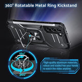 Galaxy S21 Phone Case with Stand, Military Grade Impact Resistant, 360° Rotatable Metal Ring Kickstand, Shockproof Protective Cover for Samsung Galaxy S21, Black