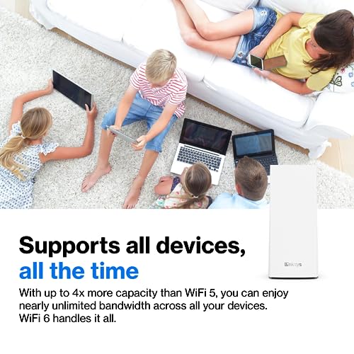 Atlas Wifi 6 Router Home Wifi Mesh System, Dual-Band, 2,000 Sq. Ft Coverage, 25+ Devices, Speeds Up To (Ax3000) 3.0Gbps - Mx2000 1-Pack,White