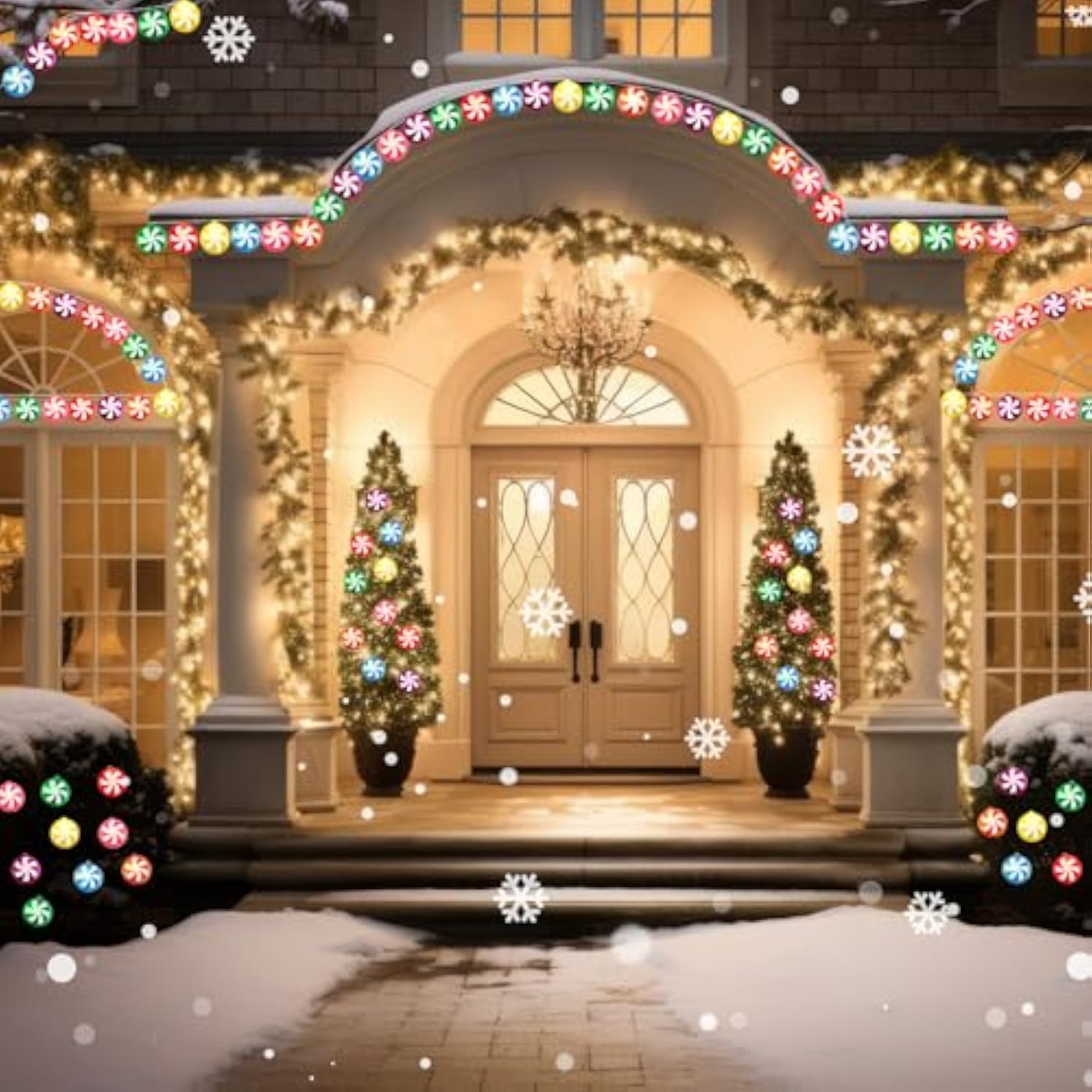 11 Ft Christmas Candy Cane String Lights Candy Decoration 21 Led Battery Operated Fairy Lights In 7 Colors Cute Sweet Pe