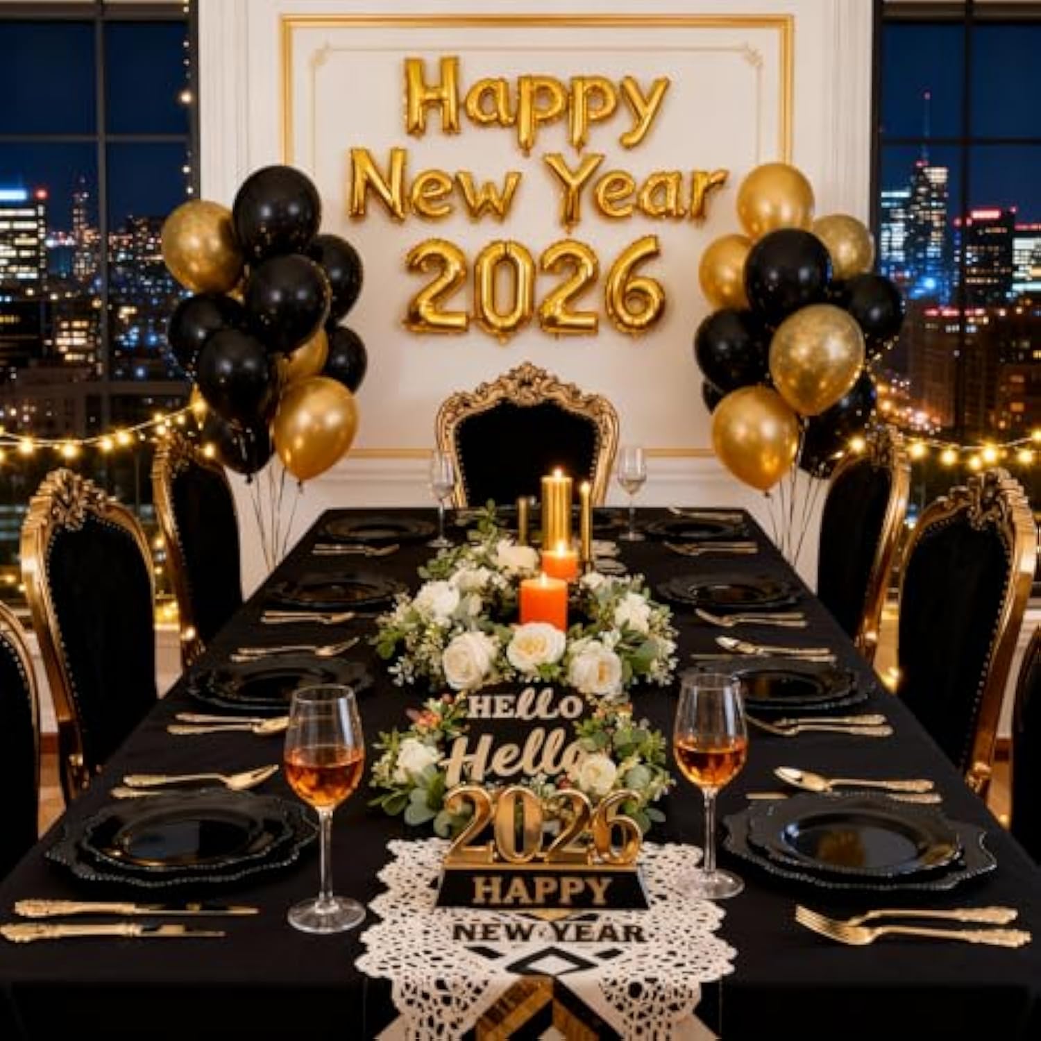 Black Plastic Plates Set,Heavy Duty Black Disposable Plates For 30 Guests,Include 30Pcs 10.5Inch Dinner Plates And 30Pcs 8.25 Inch Dessert Plates For Halloween Party/Wedding/New Year/Birthday