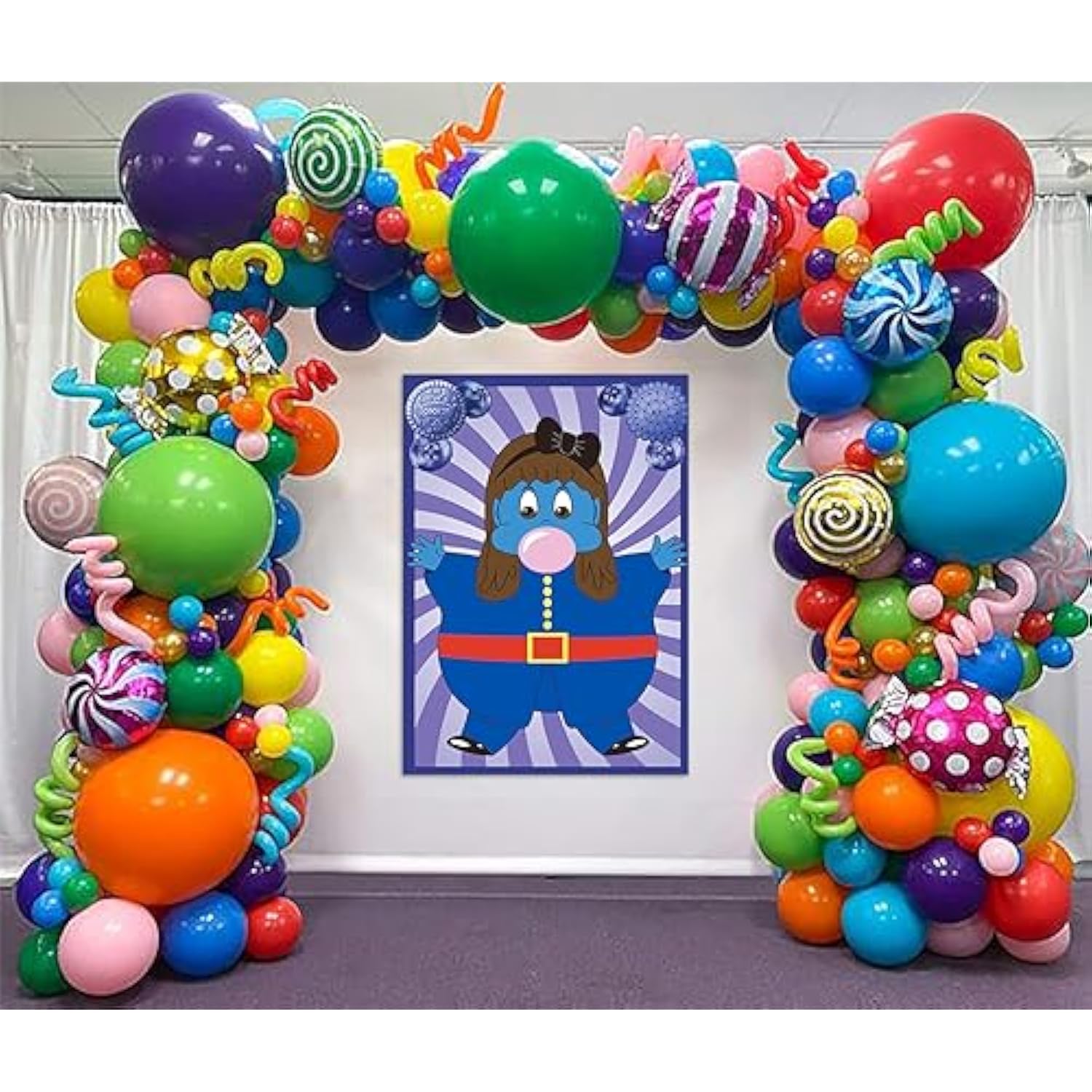 Chocolate Factory Party Decorations Pin The Gum On The Violet Pin Game For Kids Candyland Birthday Party Decorations Halloween Cosplay Party Games For Kids